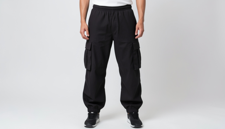 black baggy cargo pants